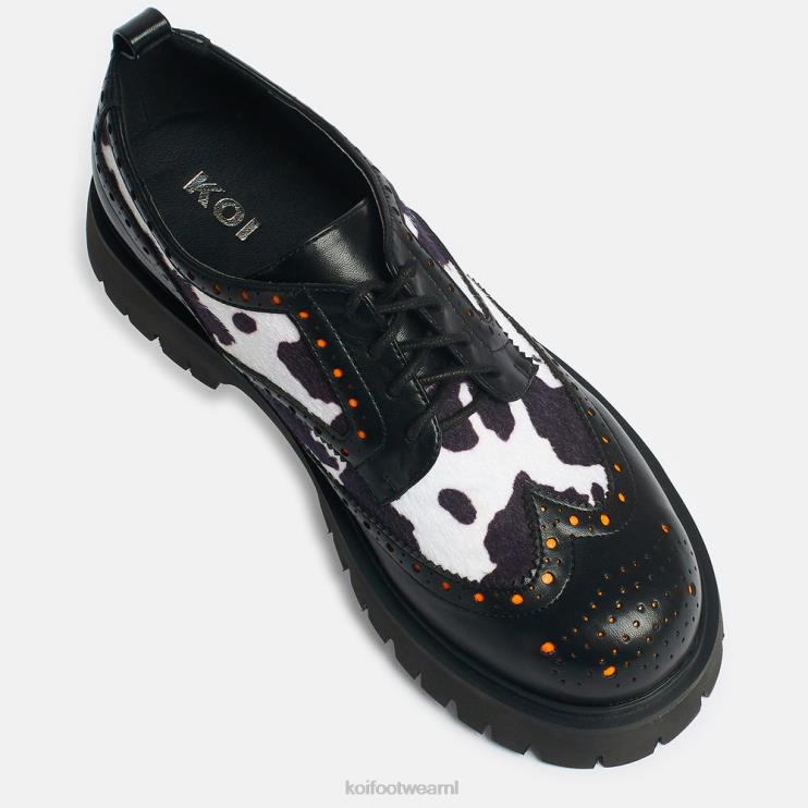 KOI footwear Nederland - zwart Heren KOI footwear tibia derbyschoenen met koeienprint 4T600199