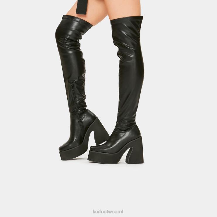 KOI footwear NL - zwart vrouwen KOI footwear Damar kunstleren laarzen over de knie 4T60070