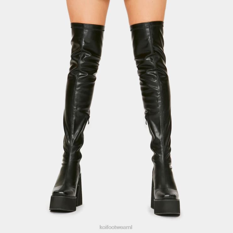 KOI footwear NL - zwart vrouwen KOI footwear Damar kunstleren laarzen over de knie 4T60070
