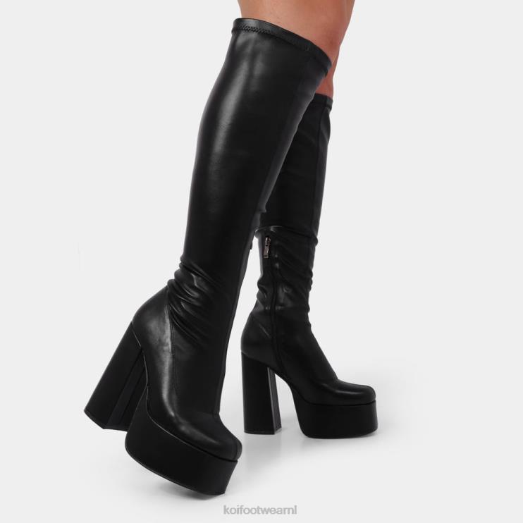 KOI footwear Nederland - zwart vrouwen KOI footwear rusteloze lange laarzen met platformplatform 4T60069