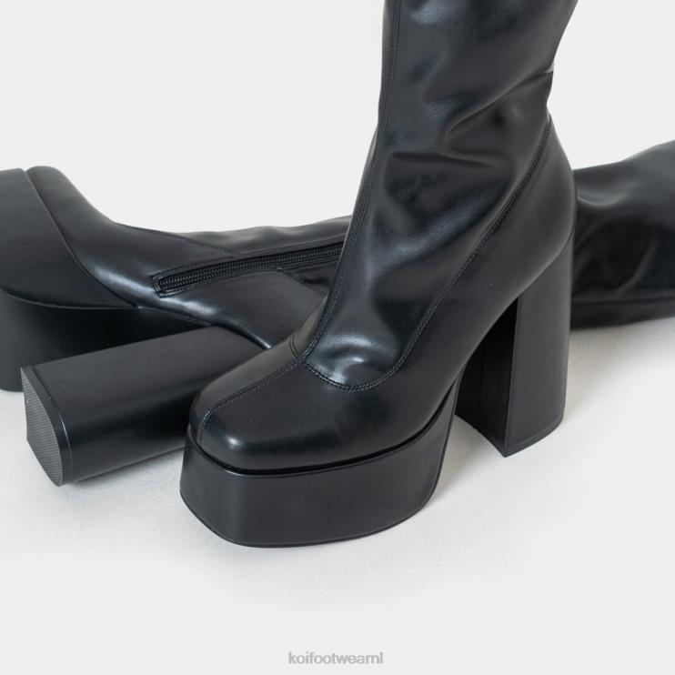 KOI footwear Nederland - zwart vrouwen KOI footwear rusteloze lange laarzen met platformplatform 4T60069