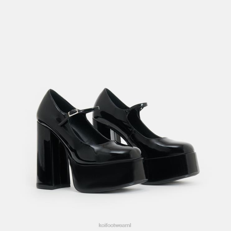 KOI footwear NL - zwart vrouwen KOI footwear darkbloom patent platform hakken 4T60056