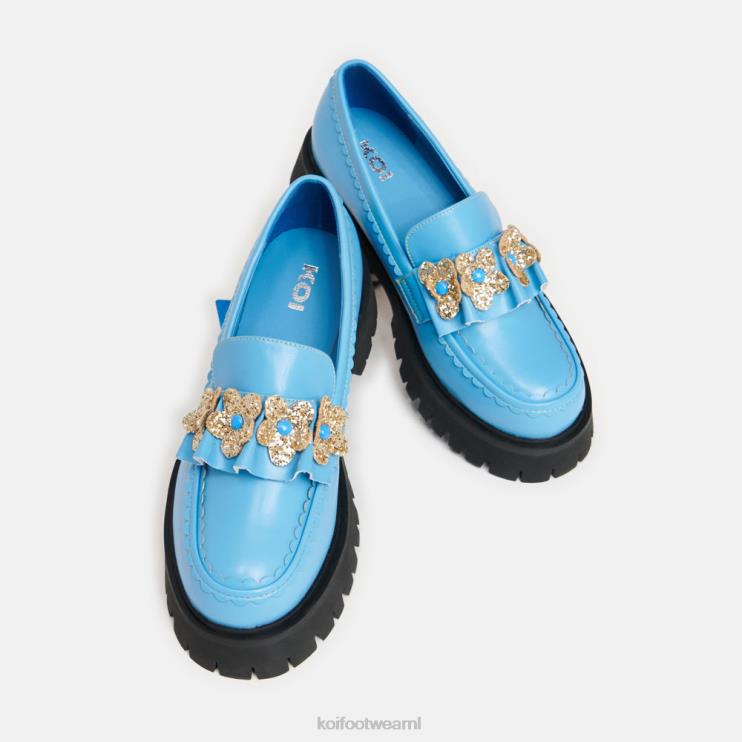 KOI footwear Nederland - blauw vrouwen KOI footwear zonsondergang laat bloemloafers achter 4T60041