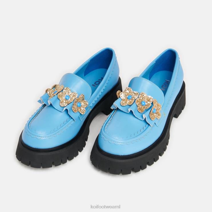 KOI footwear Nederland - blauw vrouwen KOI footwear zonsondergang laat bloemloafers achter 4T60041