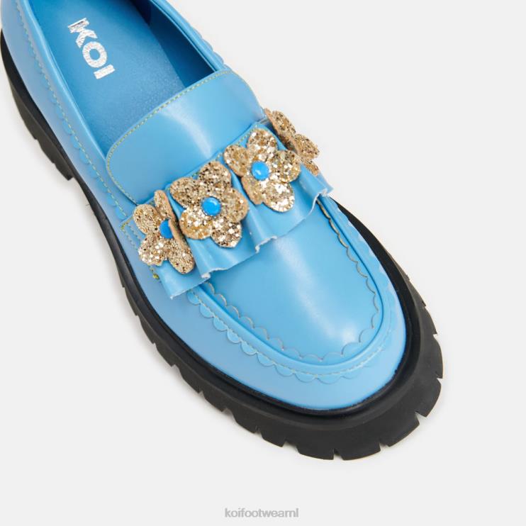 KOI footwear Nederland - blauw vrouwen KOI footwear zonsondergang laat bloemloafers achter 4T60041