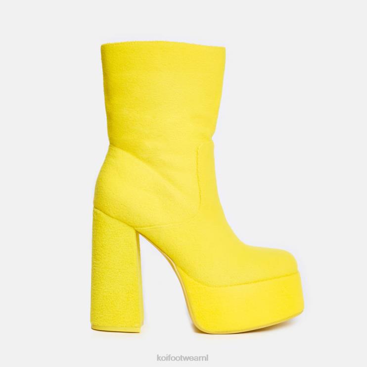 KOI footwear NL - geel vrouwen KOI footwear laa laa pluizige platformlaarzen 4T600100