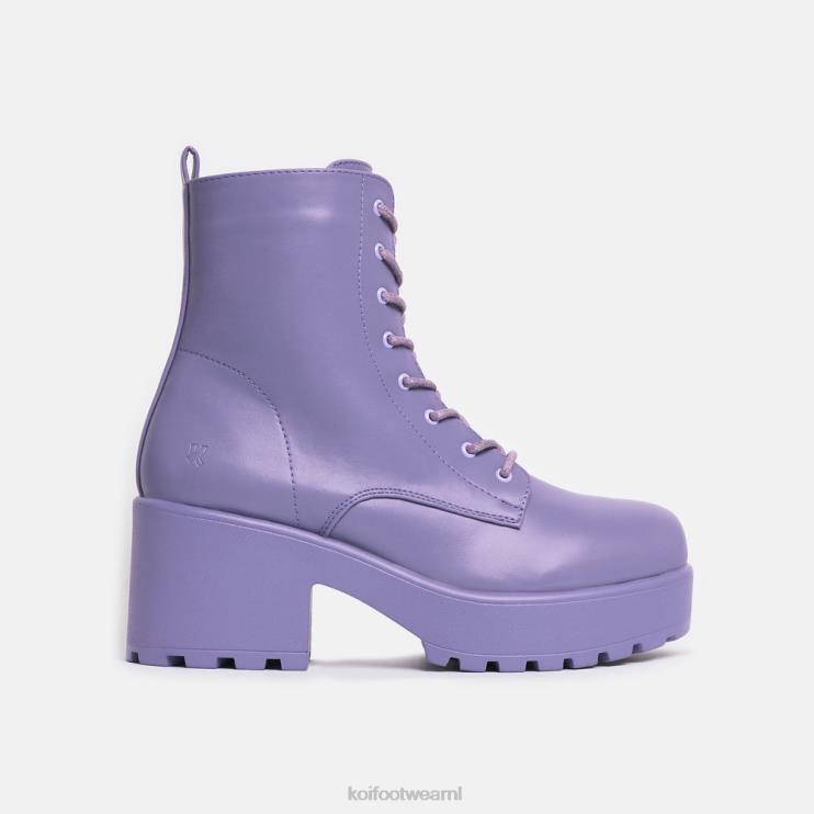 KOI footwear NL - paars vrouwen KOI footwear gin lavendel platform militaire laarzen 4T60074