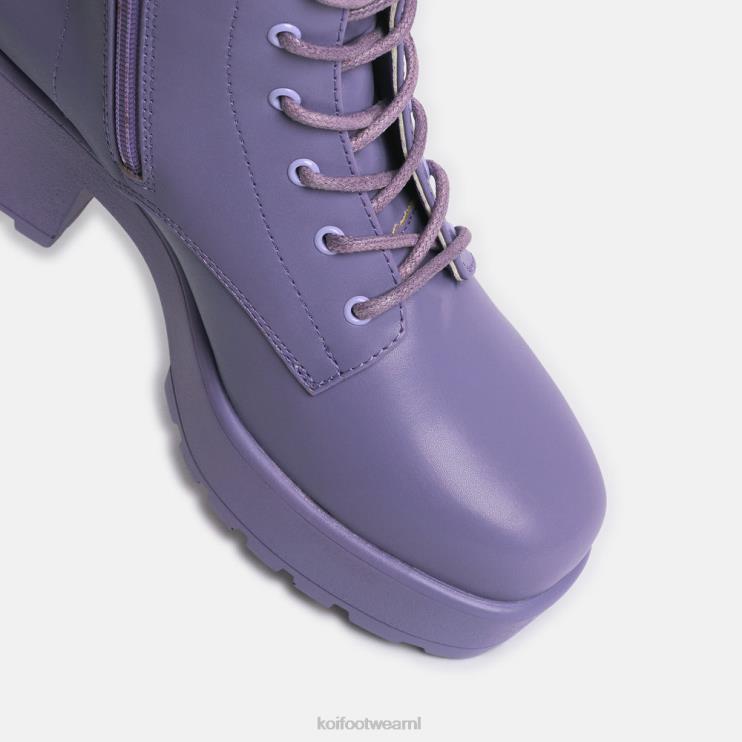 KOI footwear NL - paars vrouwen KOI footwear gin lavendel platform militaire laarzen 4T60074