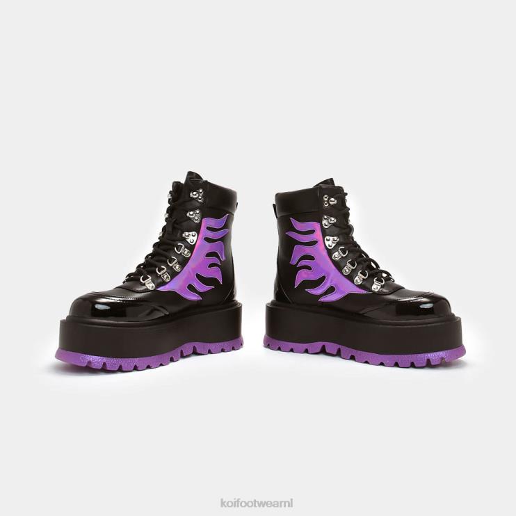 KOI footwear NL - paars vrouwen KOI footwear helios hologram vlamlaarzen 4T60076