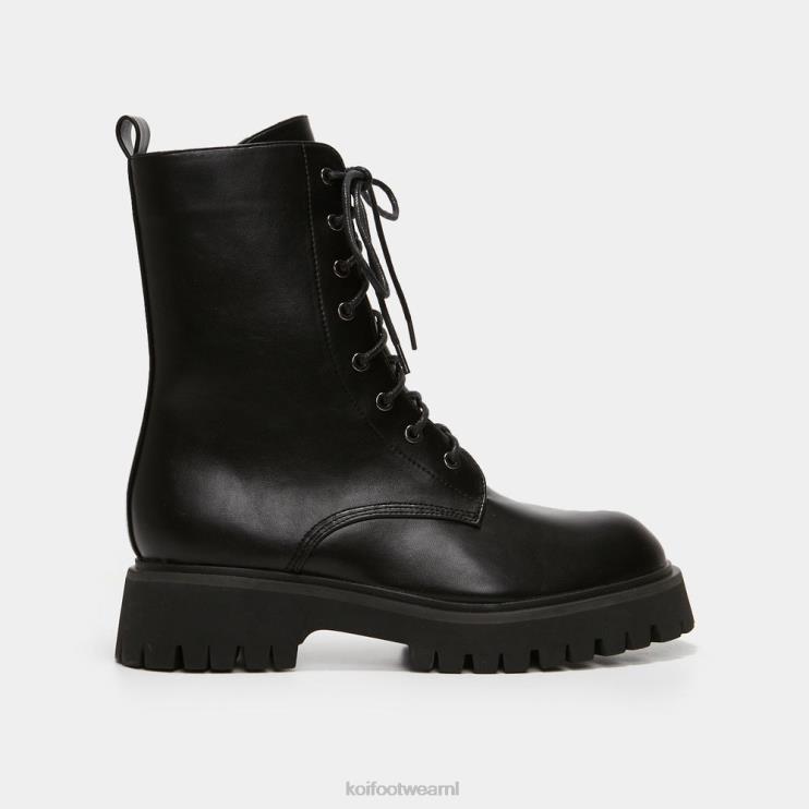 KOI footwear NL - zwart vrouwen KOI footwear anker militaire veterlaarzen 4T60088