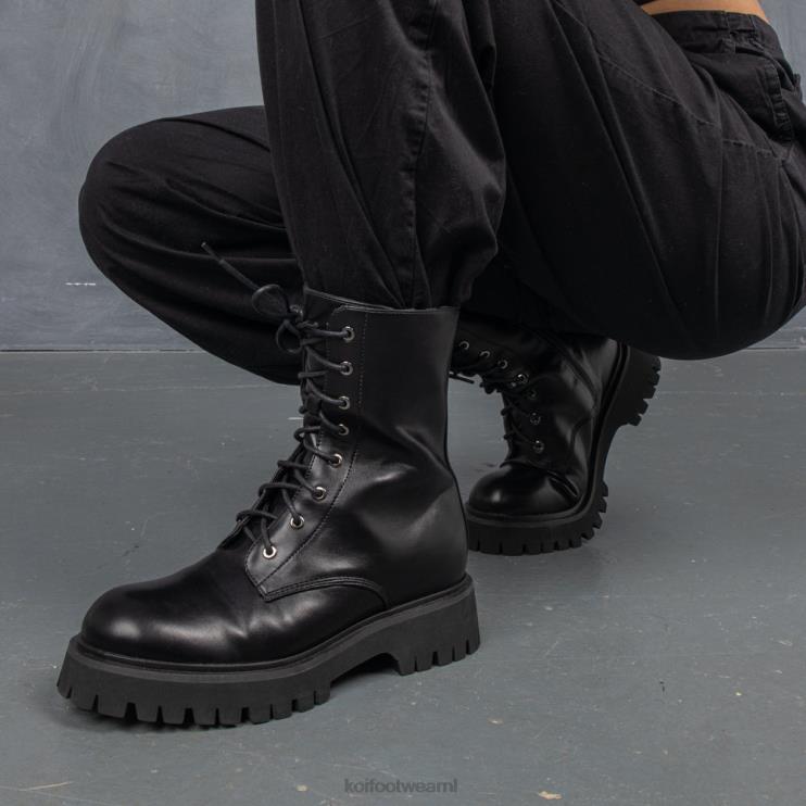 KOI footwear NL - zwart vrouwen KOI footwear anker militaire veterlaarzen 4T60088
