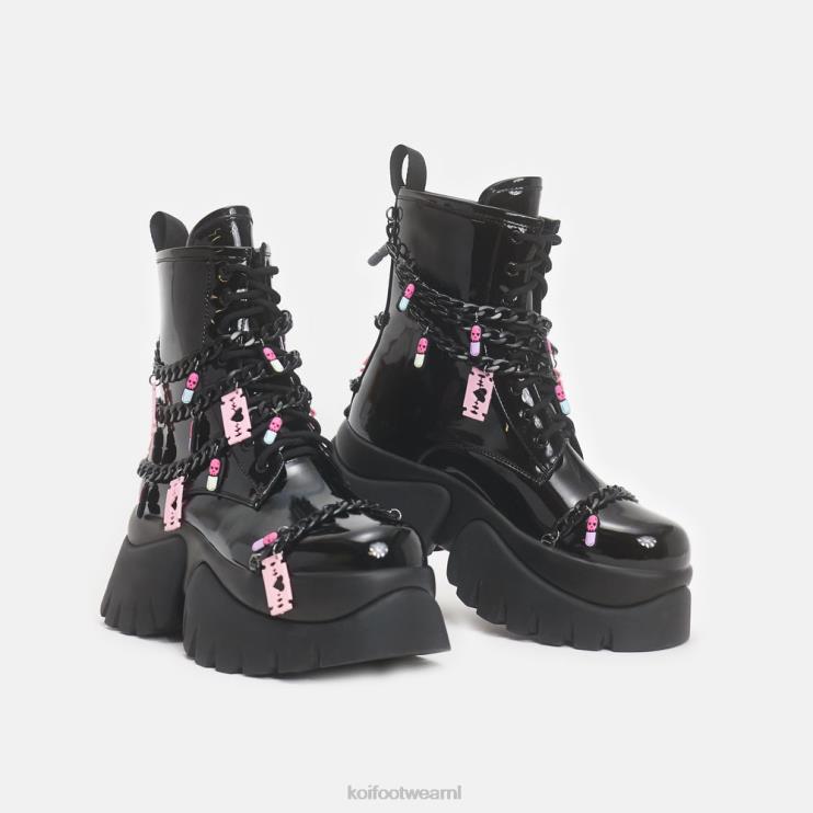 KOI footwear NL - zwart vrouwen KOI footwear pillen en stille drankjes vilunlaarzen 4T60098