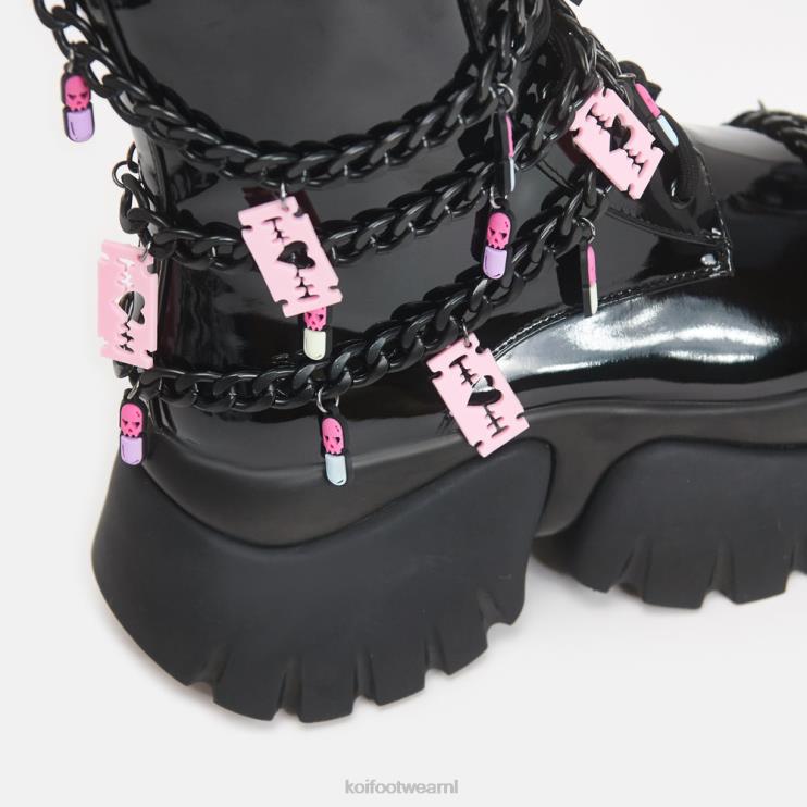 KOI footwear NL - zwart vrouwen KOI footwear pillen en stille drankjes vilunlaarzen 4T60098