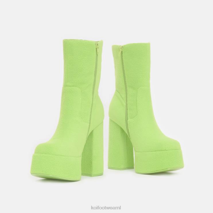 KOI footwear Nederland - groente vrouwen KOI footwear dipsy pluizige platformlaarzen 4T60099