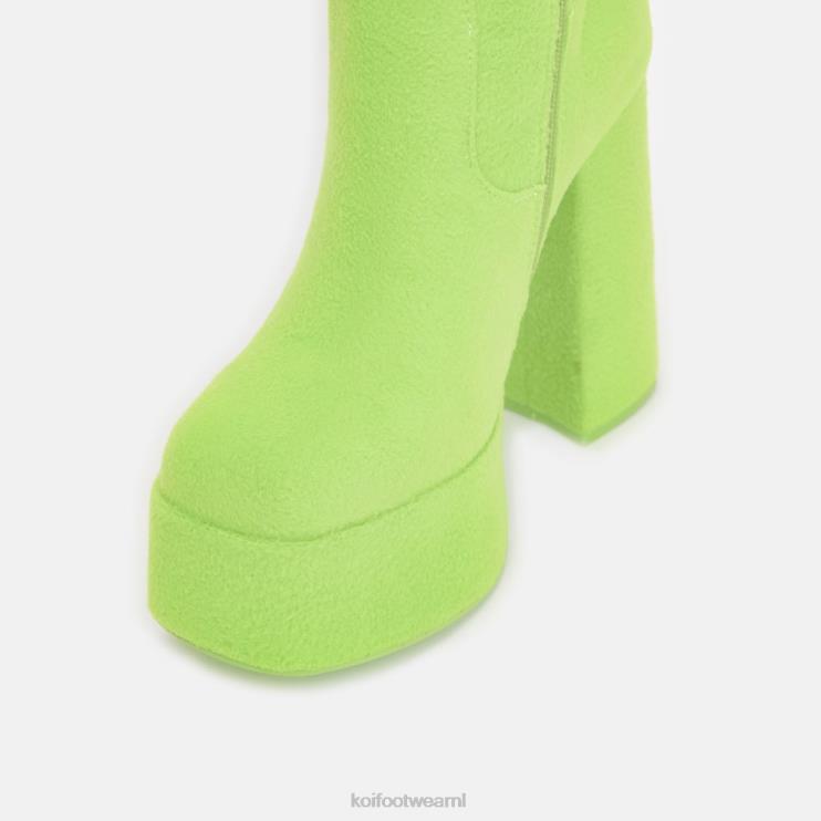 KOI footwear Nederland - groente vrouwen KOI footwear dipsy pluizige platformlaarzen 4T60099