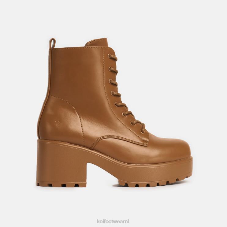 KOI footwear Nederland - oranje vrouwen KOI footwear gin verbrande militaire platformlaarzen 4T60073