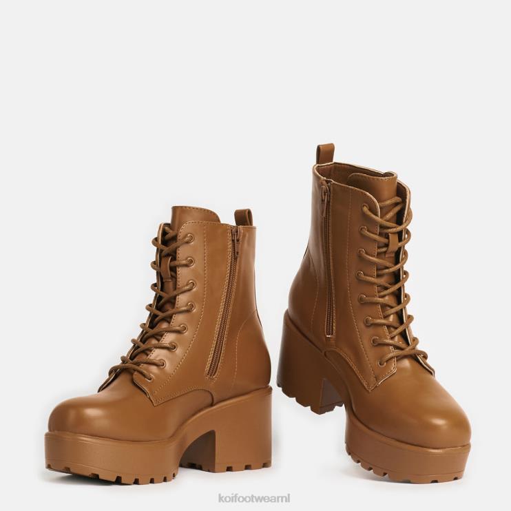 KOI footwear Nederland - oranje vrouwen KOI footwear gin verbrande militaire platformlaarzen 4T60073