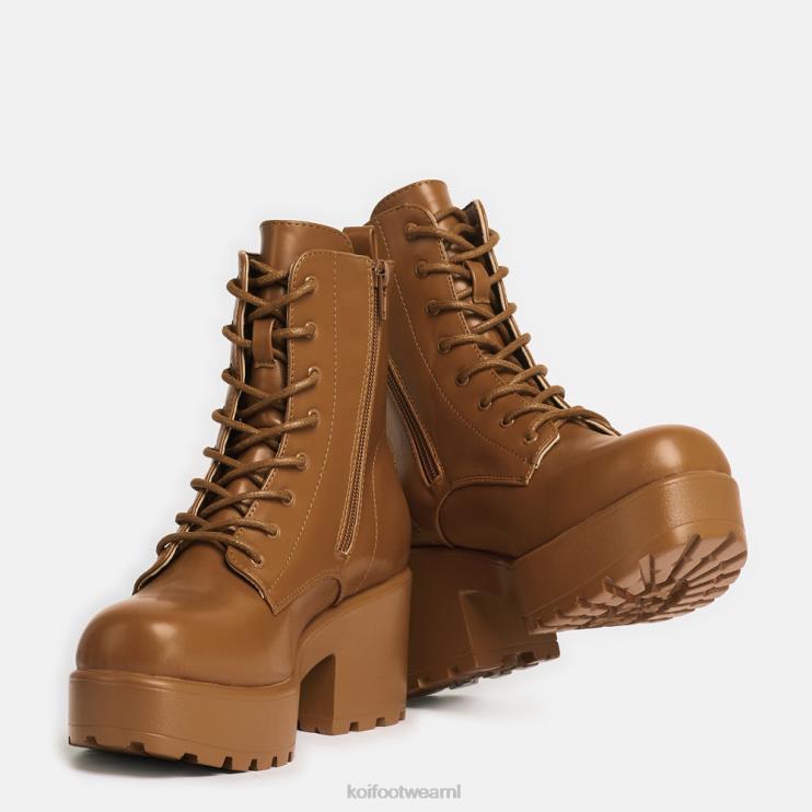 KOI footwear Nederland - oranje vrouwen KOI footwear gin verbrande militaire platformlaarzen 4T60073