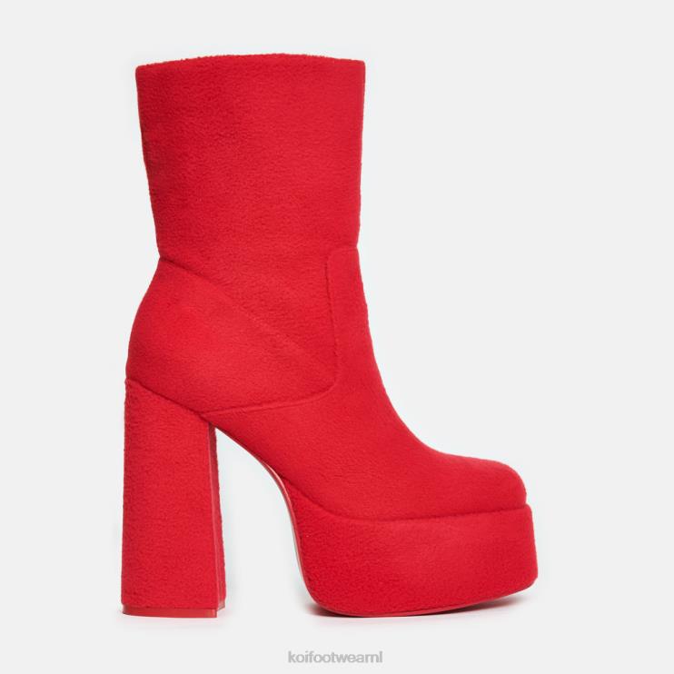 KOI footwear Nederland - rood vrouwen KOI footwear po pluizige platformlaarzen 4T600101