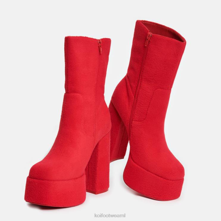 KOI footwear Nederland - rood vrouwen KOI footwear po pluizige platformlaarzen 4T600101