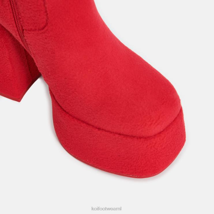 KOI footwear Nederland - rood vrouwen KOI footwear po pluizige platformlaarzen 4T600101