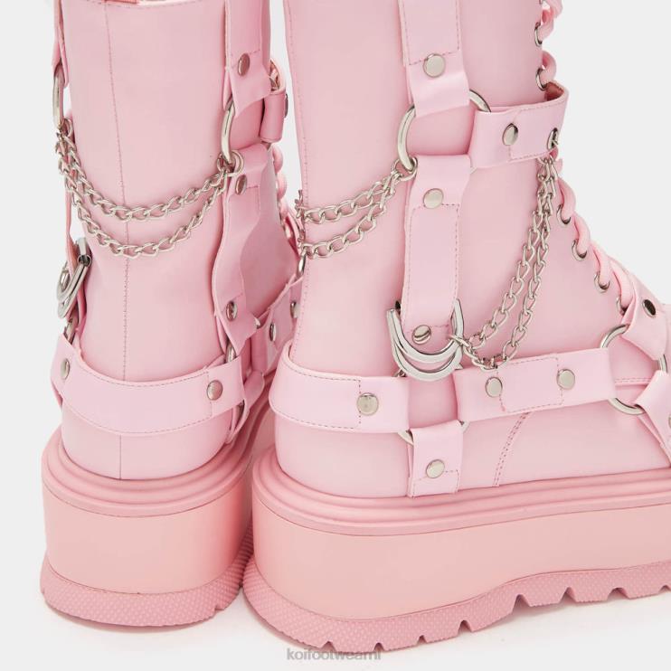 KOI footwear Nederland - roze vrouwen KOI footwear Yami pastelkleurige platformlaarzen 4T60085