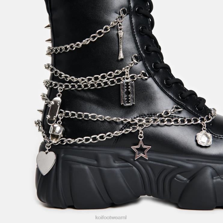 KOI footwear Nederland - zwart vrouwen KOI footwear Catch Mystic Charm-laarzen met baleinen 4T60089