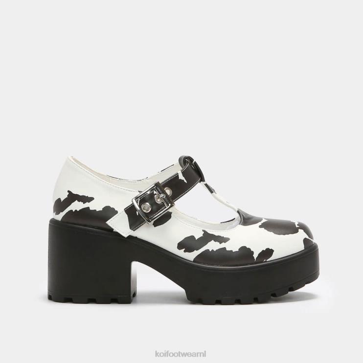 KOI footwear NL - wit vrouwen KOI footwear sai koeprint Mary Janes 'nettie editie' 4T60016