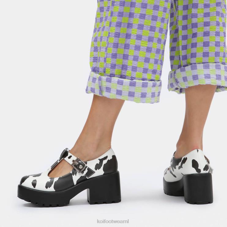 KOI footwear NL - wit vrouwen KOI footwear sai koeprint Mary Janes \'nettie editie\' 4T60016