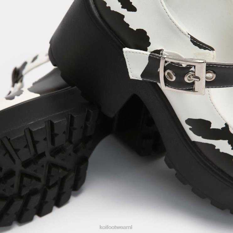 KOI footwear NL - wit vrouwen KOI footwear sai koeprint Mary Janes \'nettie editie\' 4T60016