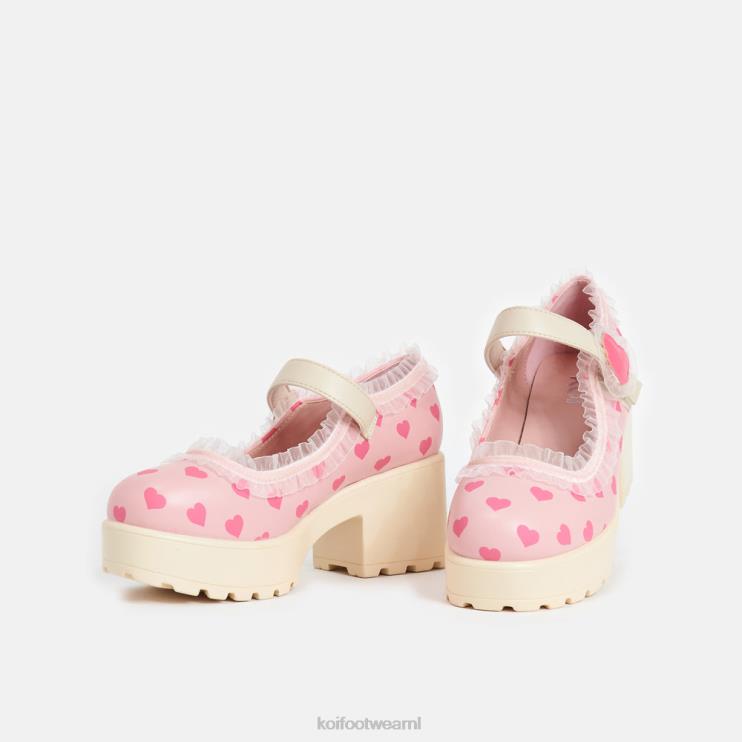 KOI footwear Nederland - beige vrouwen KOI footwear tira mary janes \'melanie sweetheart editie\' 4T60021