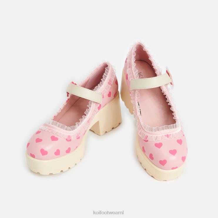 KOI footwear Nederland - beige vrouwen KOI footwear tira mary janes \'melanie sweetheart editie\' 4T60021