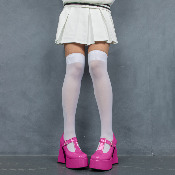 KOI footwear Nederland - roze vrouwen KOI footwear Mary Janes met frambozen ribbelhak 4T6007