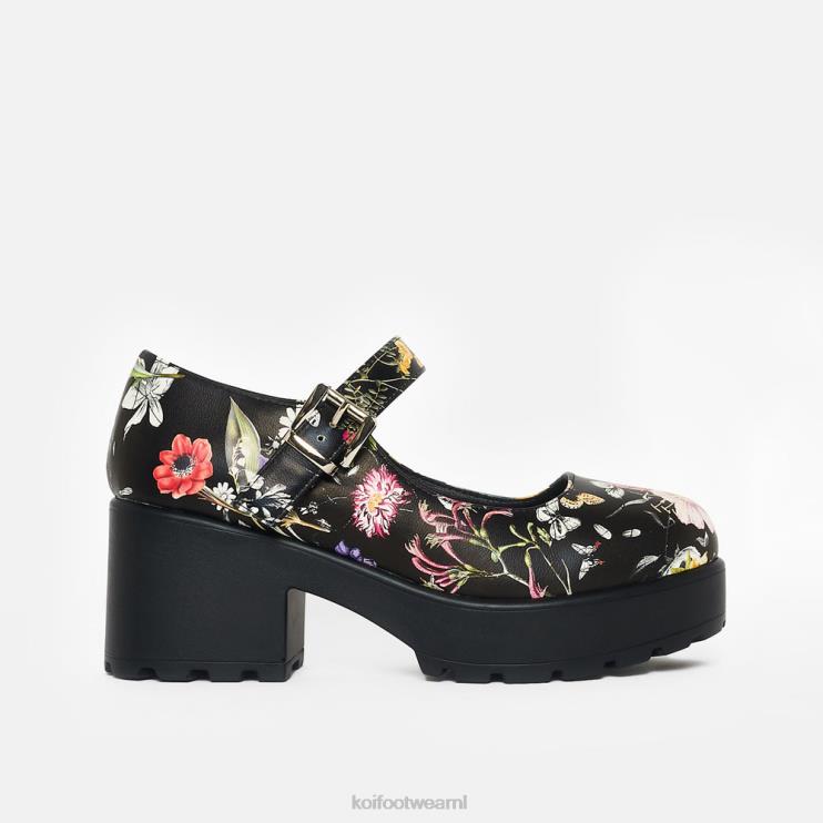 KOI footwear Nederland - zwart vrouwen KOI footwear tira mary janes 'bloemeneditie' 4T60013