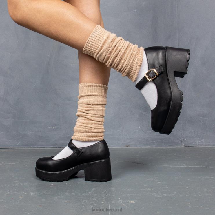 KOI footwear Nederland - zwart vrouwen KOI footwear tira wijde pasvorm mary janes \'kunstleer editie\' 4T60025