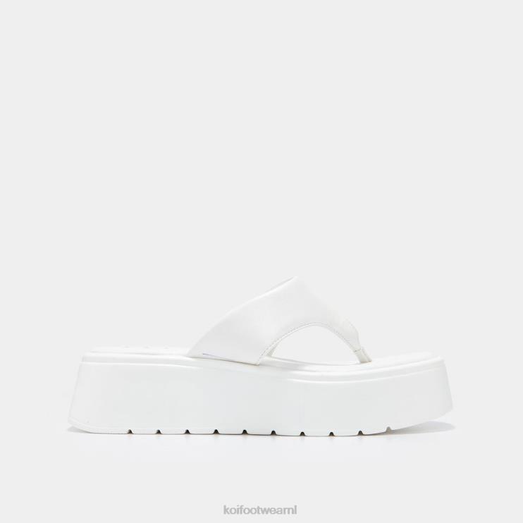 KOI footwear NL - wit vrouwen KOI footwear Alora dikke string sliders 4T600142