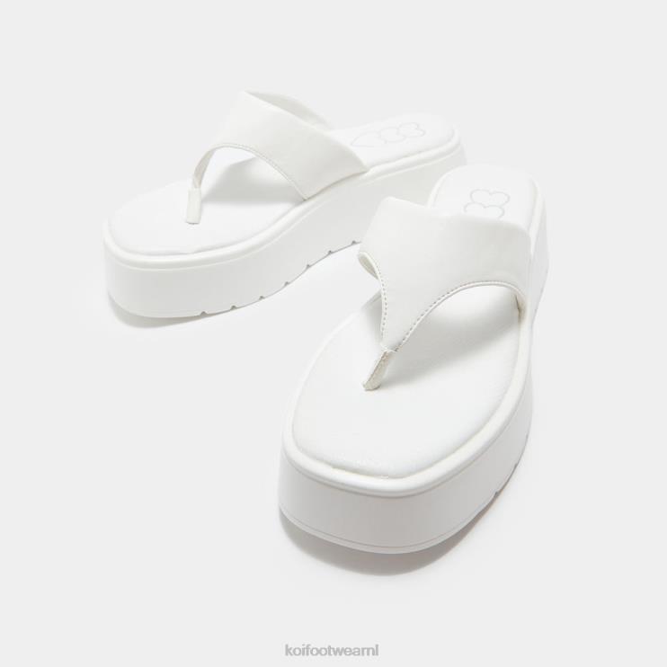 KOI footwear NL - wit vrouwen KOI footwear Alora dikke string sliders 4T600142