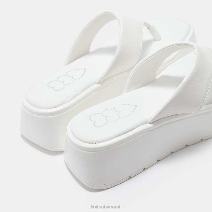 KOI footwear NL - wit vrouwen KOI footwear Alora dikke string sliders 4T600142
