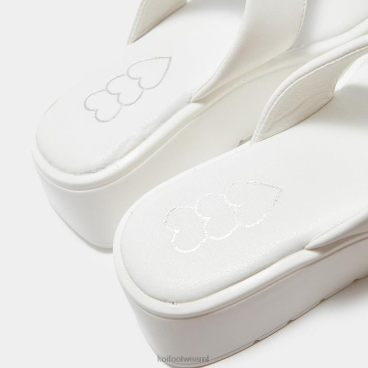 KOI footwear NL - wit vrouwen KOI footwear Alora dikke string sliders 4T600142