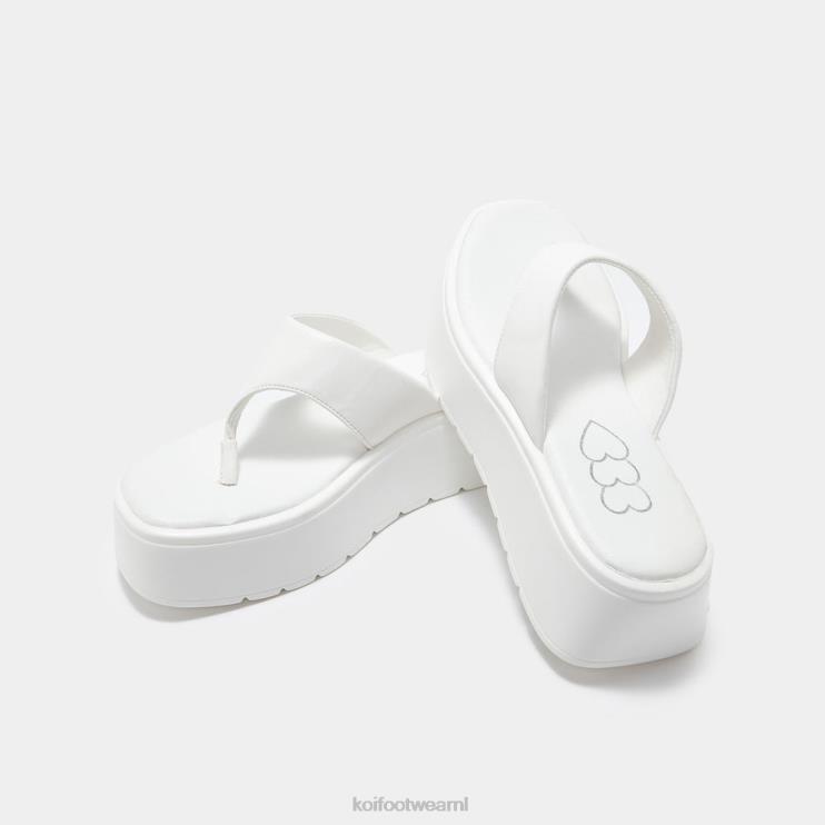 KOI footwear NL - wit vrouwen KOI footwear Alora dikke string sliders 4T600142