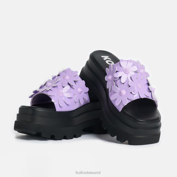 KOI footwear Nederland - paars vrouwen KOI footwear een geheim lavendelarrangement sliders 4T600149