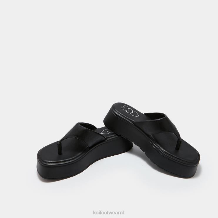 KOI footwear Nederland - zwart vrouwen KOI footwear Alora dikke string sliders 4T600141
