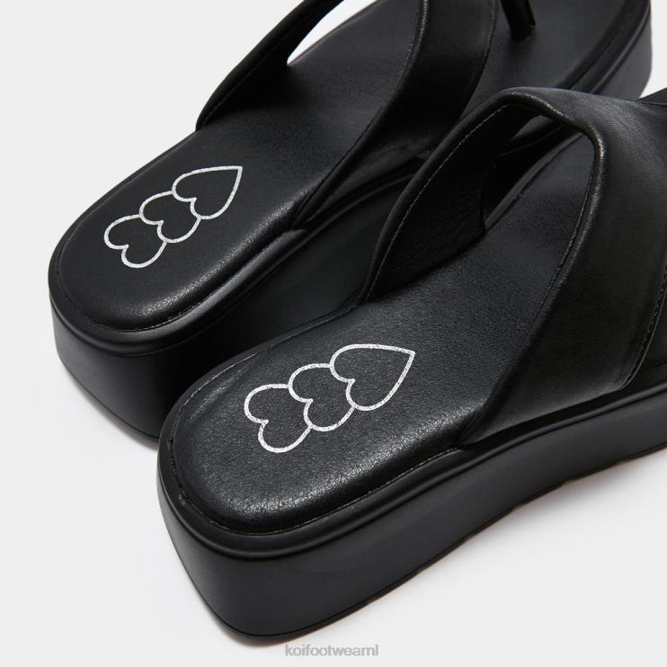KOI footwear Nederland - zwart vrouwen KOI footwear Alora dikke string sliders 4T600141