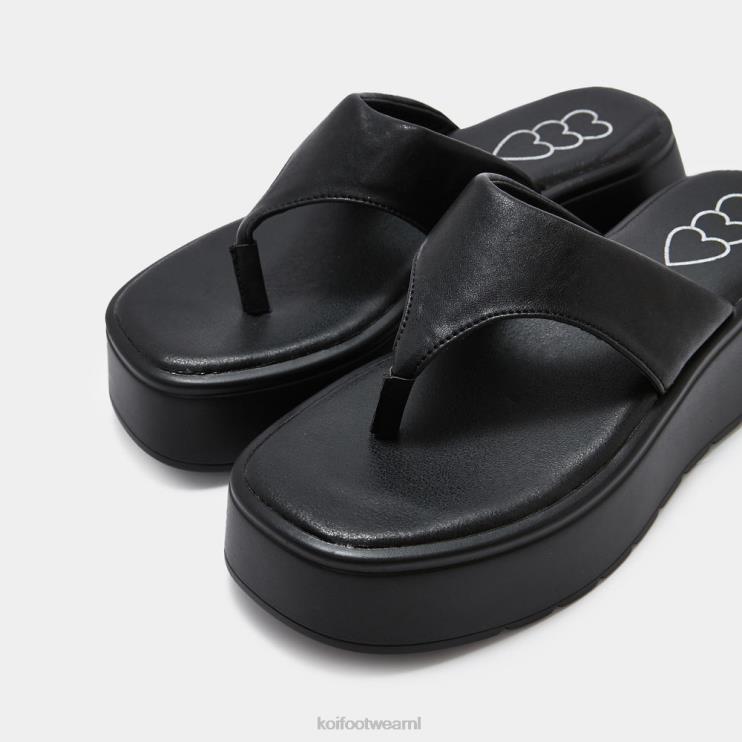 KOI footwear Nederland - zwart vrouwen KOI footwear Alora dikke string sliders 4T600141