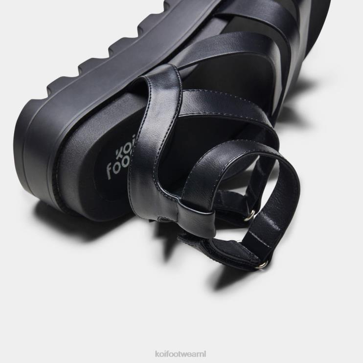 KOI footwear Nederland - zwart vrouwen KOI footwear crix dikke platte sandalen 4T600143