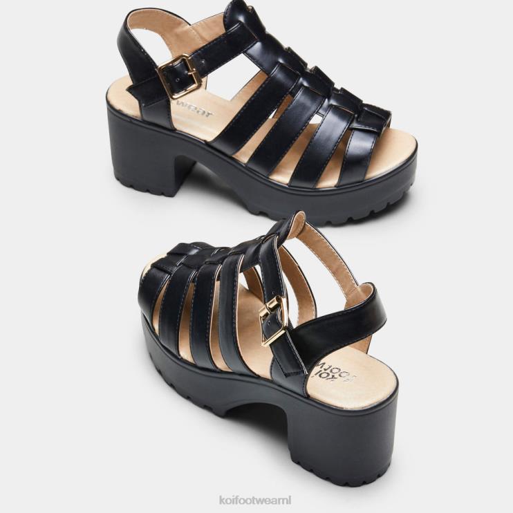 KOI footwear Nederland - zwart vrouwen KOI footwear sii sandalen met bandjes en schoenplaatjes 4T600137