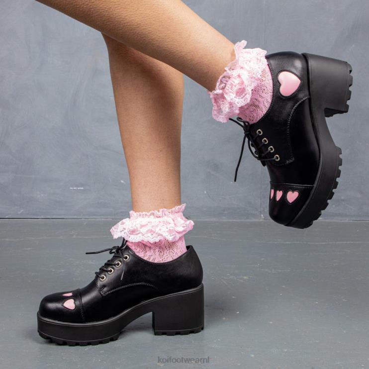 KOI footwear Nederland - zwart vrouwen KOI footwear Tennin hart schoenen 4T60053